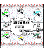 Snowman Vol. 5-Digital Clipart,Christmas,Craft,Snow,Scarf,Hat,Gift Card,... - $37.30 MXN