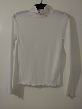 Derek Heart Juniors White L/Sleeve mock neck soft knit pullover shirt M     003 - £6.65 GBP