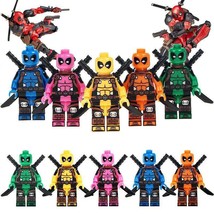 5Pcs/Set Deadpool (Pink, Green, Orange, Blue) Marvel Universe Minifigure Toys - £11.16 GBP