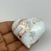 92.8g, 2.1&quot;x2.3&quot;x0.9&quot; Caribbean Calcite Heart Gemstones @Afghanistan,B33667 - £19.34 GBP