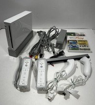 Nintendo Wii Console Bundle Remotes Tested Works RVL-001 2006 + Wii Play... - $88.10