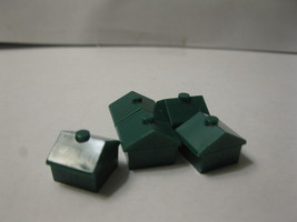 1985 Monopoly Board Game Piece: (5) Green Houses - £0.58 GBP