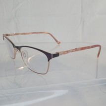 Tura R580 PEW Pink Gold Pearl Rhinestone Metal Fancy Eyeglasses Frame 51... - $89.97