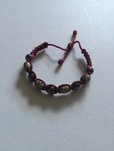 beaded red cord bracelet  - £15.66 GBP