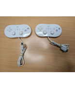 Official Nintendo Wii Gamepad Classic Controller White RVL-005 OEM Lot of 2 - £22.82 GBP