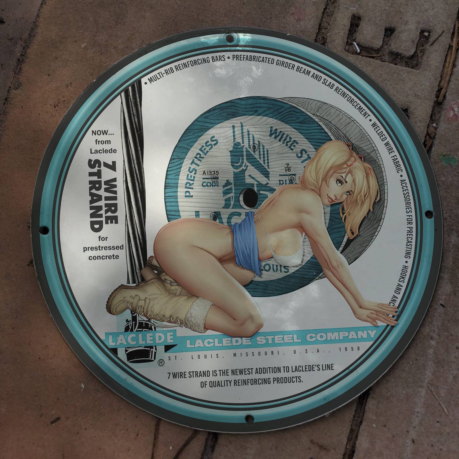 Vintage 1958 Laclede Steel Co. Prestress 7 Wire Strand Porcelain Gas