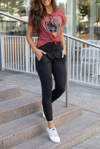 Black High Waist Pleated Pocket Leggings - $12.23