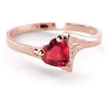 Galaxy Gold GG 14K Solid Rose Gold Natural Ruby Heart Solitaire Ring for... - $852.38