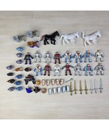 56 Piece Lot 2001 Fisher Price Imaginext Figures Swords Horse Shield Armour - $2,779.87 MXN