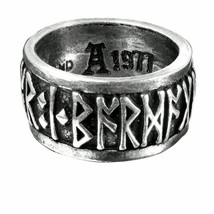 Alchemy Gothic R173  Runeband Ring Band Viking Norse Runes Runic Symbols... - £21.41 GBP