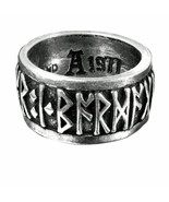 Alchemy Gothic R173  Runeband Ring Band Viking Norse Runes Runic Symbols... - £21.23 GBP