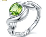 Ng silver rings natural peridot round 7mm 1 4 carats genuine s925 jewelrys classic thumb155 crop