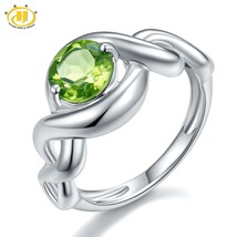 Stock Clearance Sterling Silver Rings Natural Peridot Round 7mm 1.4 Carats Genui - £24.43 GBP