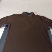 Lands' End Men's Brown & Gray Fleece 1/4 Zip Pullover Sweatshirt Size XL image 9