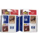 HP 58 Photo Color Inkjet Cartridge Genuine Exp 2005 Set of 2 - $220.35 MXN