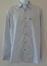 Kenneth Cole Size Large MICRO MANAGE White New Mens Button Down Striped ... - £61.08 GBP