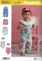 Simplicity Sewing Pattern 8933 Knit Rompers  Pants Shorts Headband Babies Size X - £6.50 GBP