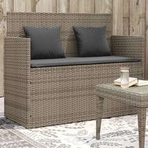  Garden Bench Gray PE rattan 47.2 in Removable Covers - $192.49