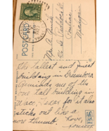 1923 Cent George Washington Stamp on Postcard Jefferson Life Ins. Bldg. ... - $183.98 MXN
