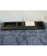 Executive Leather 3 Compartment Desk Organizer Black Pen Calendar - $1,792.37 MXN