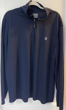 Izod Mens XL Sweatshirt Blue Golf 1/4 Zip Up Mock Neck Pullover Casual Top - £13.50 GBP