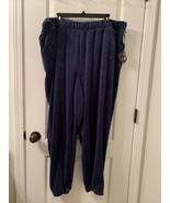 Ava &amp; Viv Women&#39;s Plus Blue Velour Jogger Track Pants Size 2X - $46.56