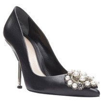 Alexander Mcqueen Pearl Metal Embellished Stiletto Pumps Women Black Size 39 - £414.21 GBP