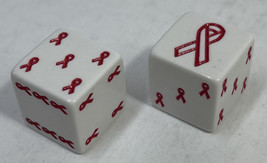 Pair of Breast Cancer Dice - Ribbon - £19.57 GBP