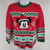 Disney Mickey Mouse Holiday Christmas Sweater Size 9/10 Youth Fair Isle - £19.36 GBP