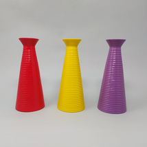 1980s Amazing Set of 3 Vases in ceramic. Made in Italy. The shape and the colors - £164.66 GBP