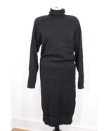 Vtg Morgan Taylor M Black Merino Wool Drop Waist Layer Turtleneck Sweate... - $28.49