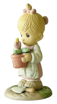 Precious Moments May Figurine 1989 Miniature Monthly Figures 2-3/8&quot; Girl Flower - £6.13 GBP
