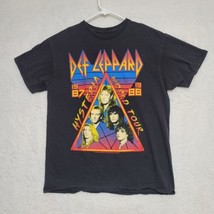 Def Leppard Mens T Shirt Sz Large Black Hysteria World Tour Short Sleeve Casual - £15.17 GBP