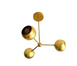 Mid Century Brass Sputnik Light Fixture Home Decorative Eyeball Ceiling Lighting - £83.63 GBP