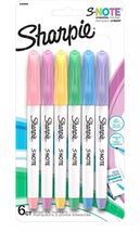 Sharpie S Note Creative Markers 6PK Precise Broad Lines Versatile Pastel... - $9.85