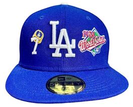 New Era LA Dodgers World Series 7 x Champions 59FIFTY Fitted Hat Cap Siz... - $29.69