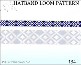 Hatband Loom Stitch Pattern No.134 - 3 Variant Bead Inspired Native Amer... - $3.33