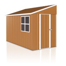 8x4 FT Heavy-Duty Metal Storage Shed - Double Door, Weatherproof Outdoor - $322.99