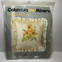 Vintage Columbia Minerva CM Candlewicking 7537 Pansy Cluster Pillow  - $13.36