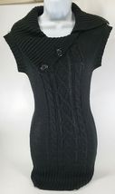 It&#39;s Our Time Cap Sleeve Tunic Sweater Black Cable Knit Juniors Sz M  - £9.45 GBP