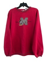 Vintage 90&#39;s Mickey &amp; Co Classic Mouse Mickey Red Pullover Sweatshirt Size Large - £29.63 GBP