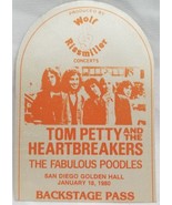 TOM PETTY - VINTAGE ORIGINAL 1980 SAN DIEGO CLOTH CONCERT BACKSTAGE PASS - $20.00