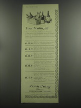 1953 ARmy &amp; Navy Stores Ad - Your health, Sir - £14.85 GBP