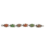 Vintage silver tone &amp; multi colored gold speckled lucite link bracelet - €17,52 EUR