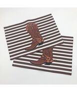 Cowboy Boot and Stripes Printed Placemats 13x19 inches Set 2 - $181.63 MXN