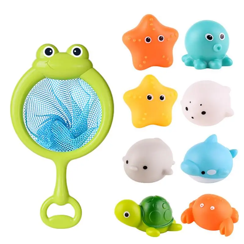 Baby Bath Toys Finding Fish Game Toys For Kids Soft Bathroom Play Animals Bath - £13.85 GBP