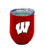 Wisconsin Badgers NCAA Diamond Stainless Steel Stemless Wine Glass 12 oz... - $28.71