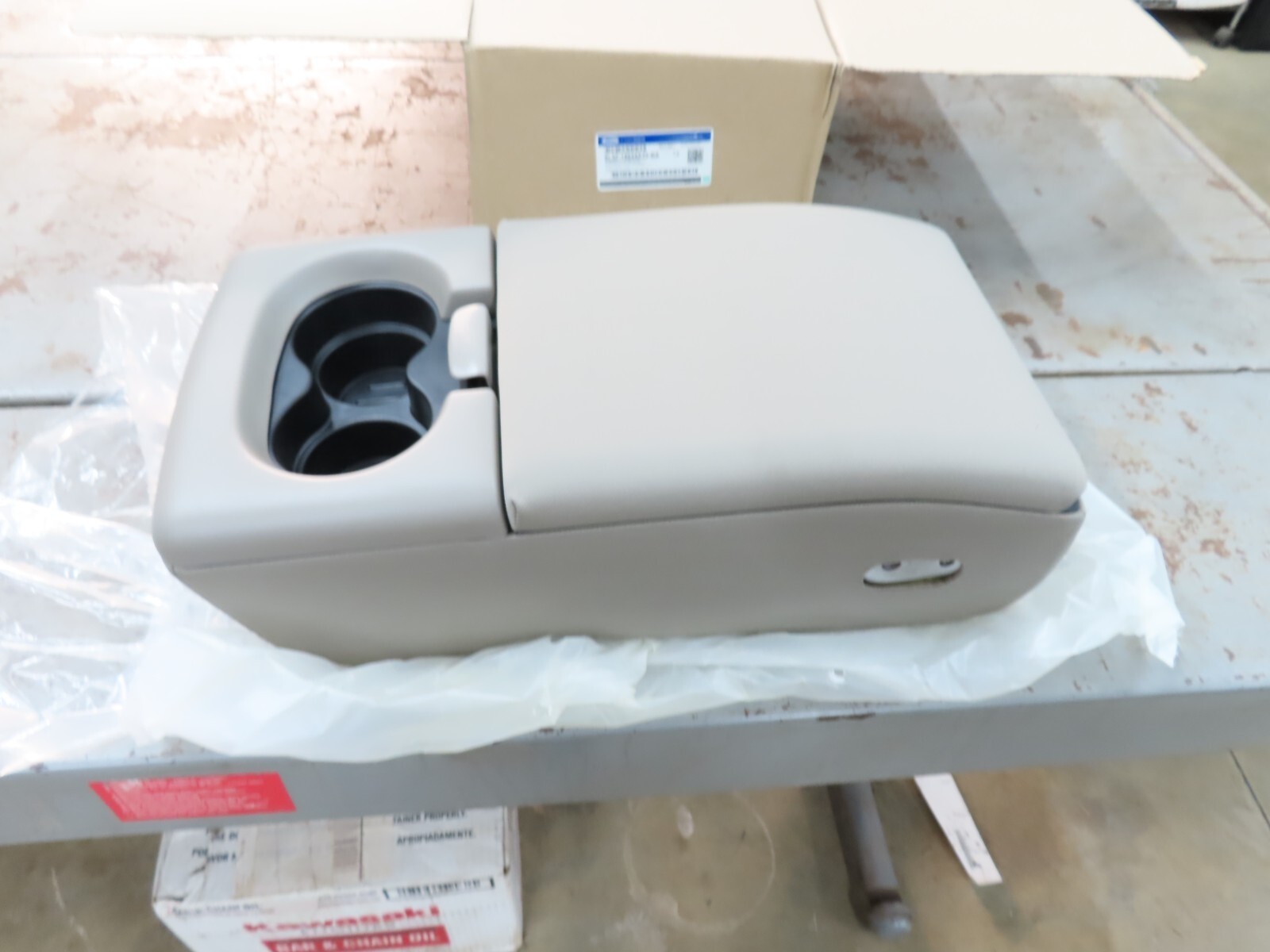 Ford 9L3Z-18644A22-BA Front Center Fold Down Armrest Console Cloth Stone... - $256.37