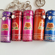 Lipstick Holder Key Chain Leather Handmade Pill Joint  Chapstick Case Li... - $330.57 MXN