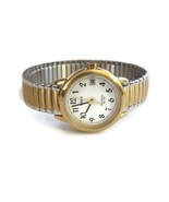 Timex Indiglo WR 30M Two Tone Stainless Steel Stretch Band Watch Needs B... - £14.59 GBP